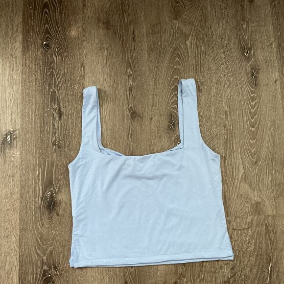 White Fox Baby Blue Sweetheart Neck Crop Tank XL Stretchy - Picture 5 of 6